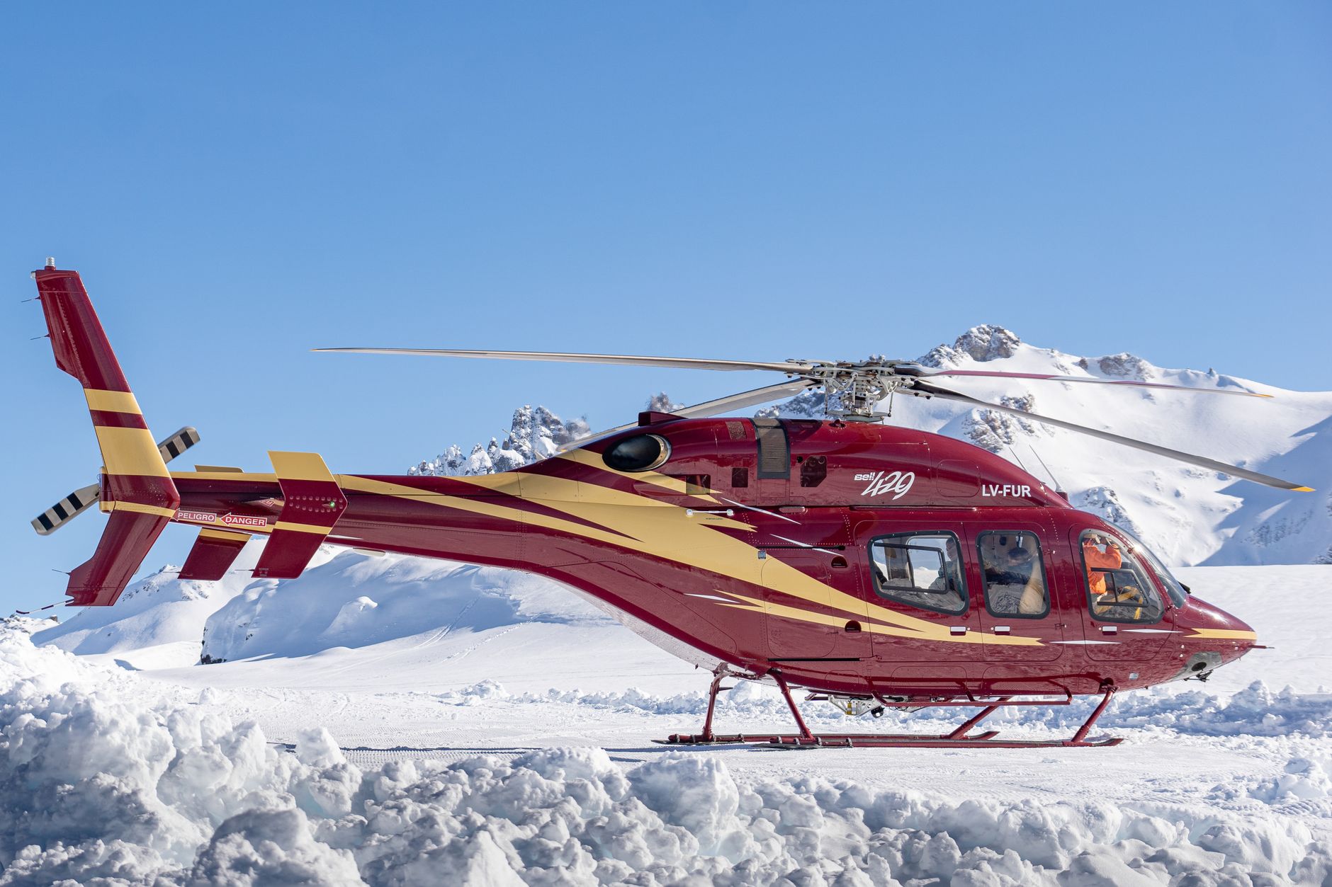 Luxury scenic helicopter overlooking South Island glaciers